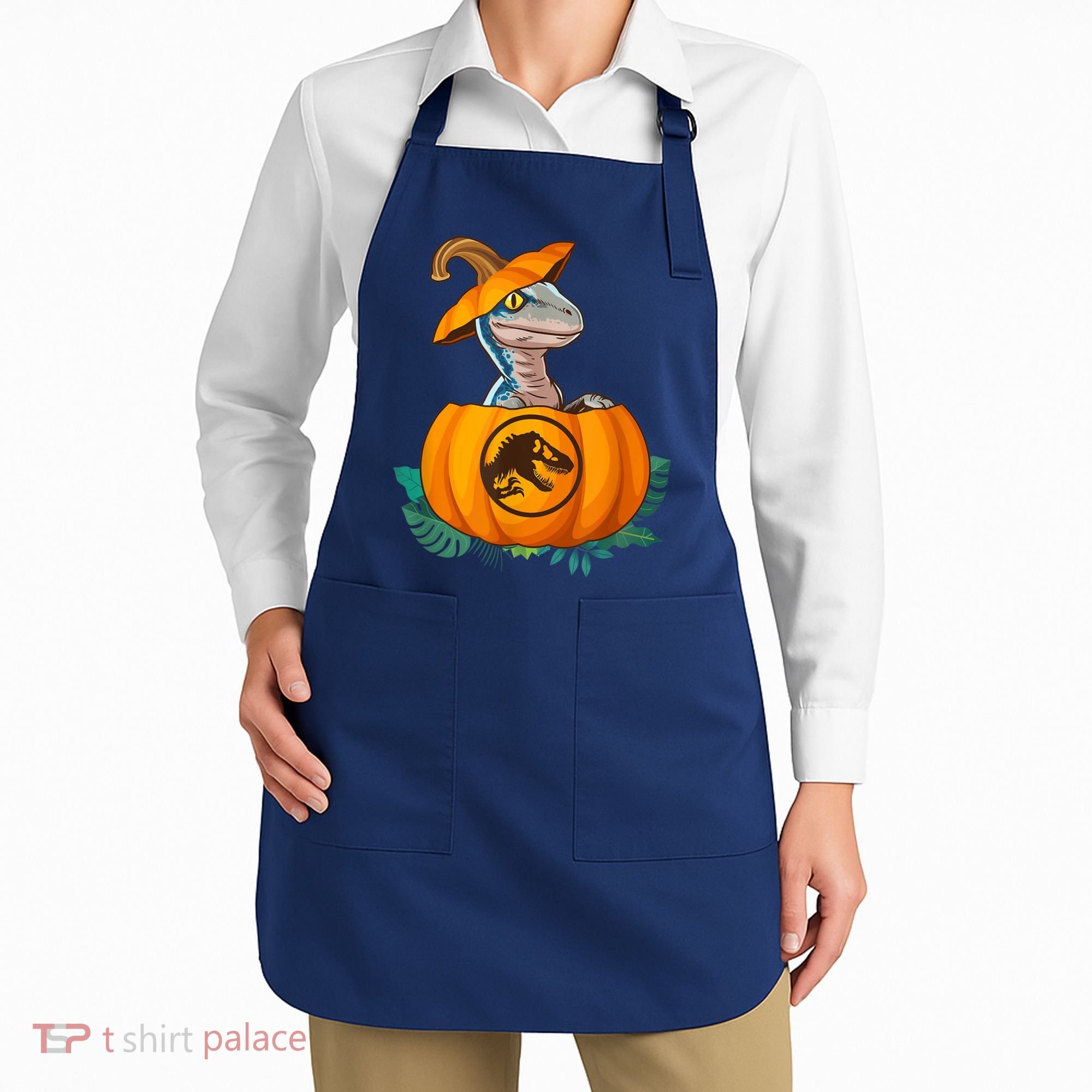 Jurassic World Halloween Dinosaur Pumpkin Logo Apron