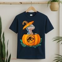 Jurassic World Halloween Dinosaur Pumpkin Logo T-Shirt thumb 2
