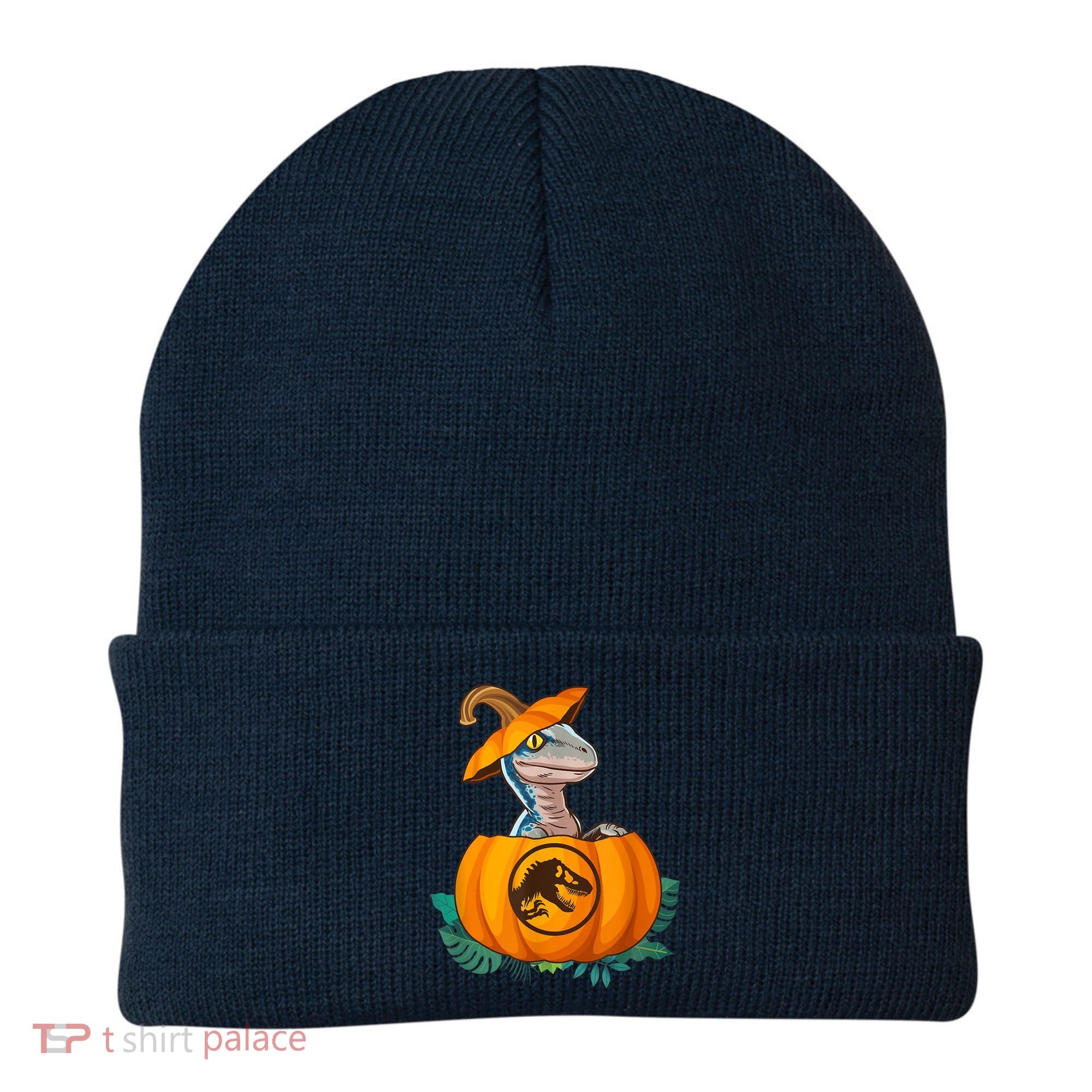 Jurassic World Halloween Dinosaur Pumpkin Logo Beanie