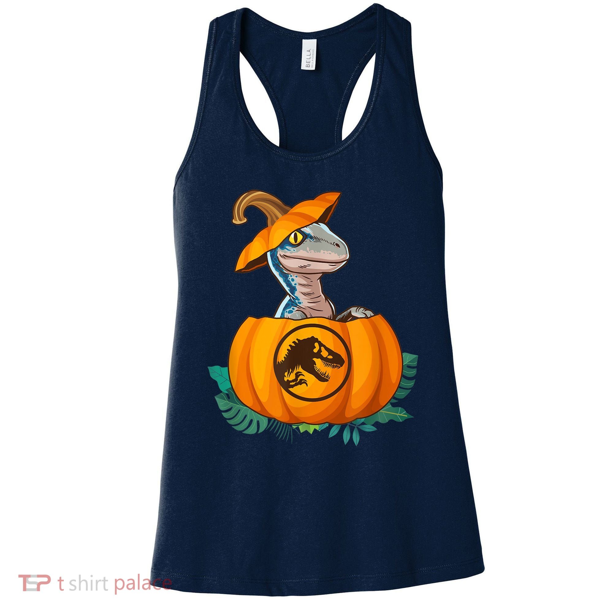 Jurassic World Halloween Dinosaur Pumpkin Logo Women's Tank Top