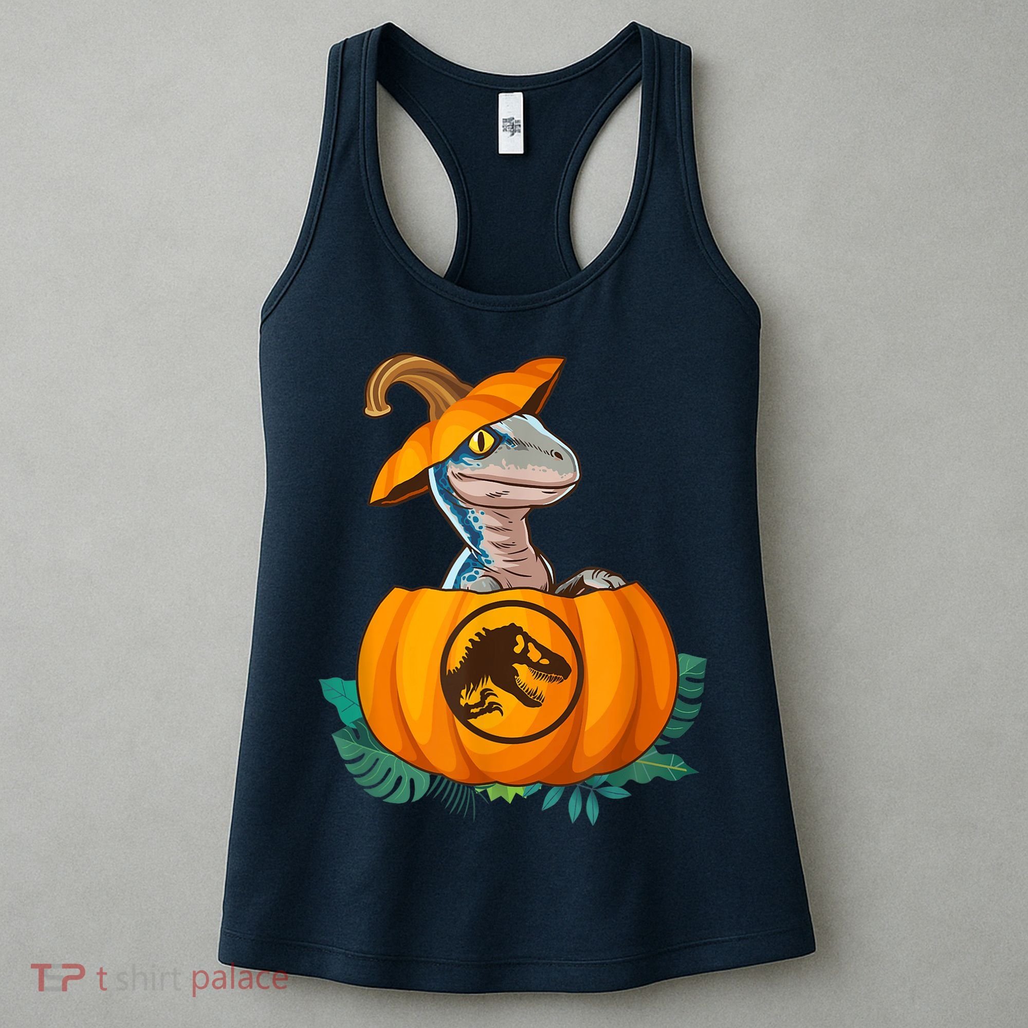 Jurassic World Halloween Dinosaur Pumpkin Logo Women's Tank Top