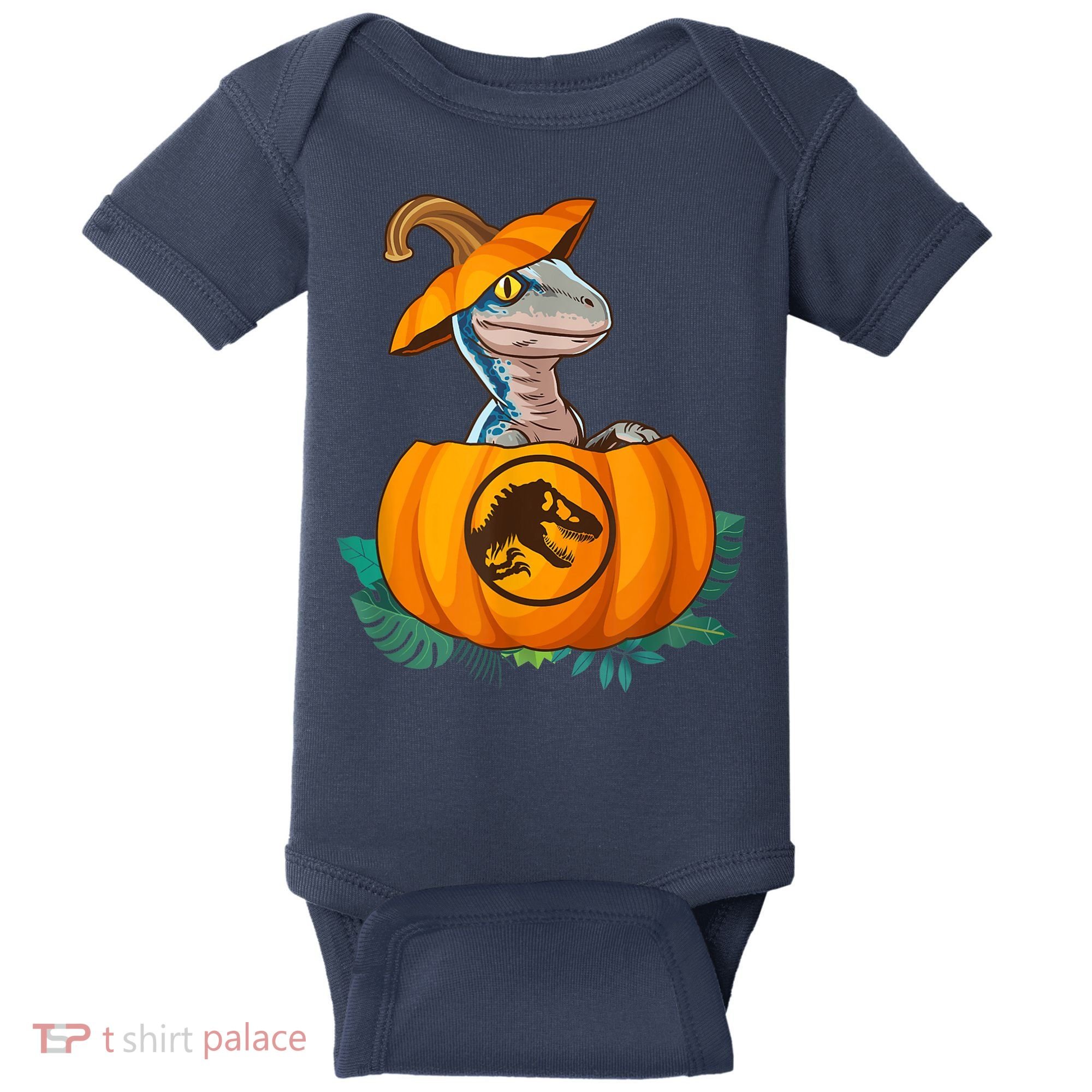 Jurassic World Halloween Dinosaur Pumpkin Logo Baby Bodysuit