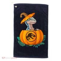 Jurassic World Halloween Dinosaur Pumpkin Logo Golf Towel thumb 0