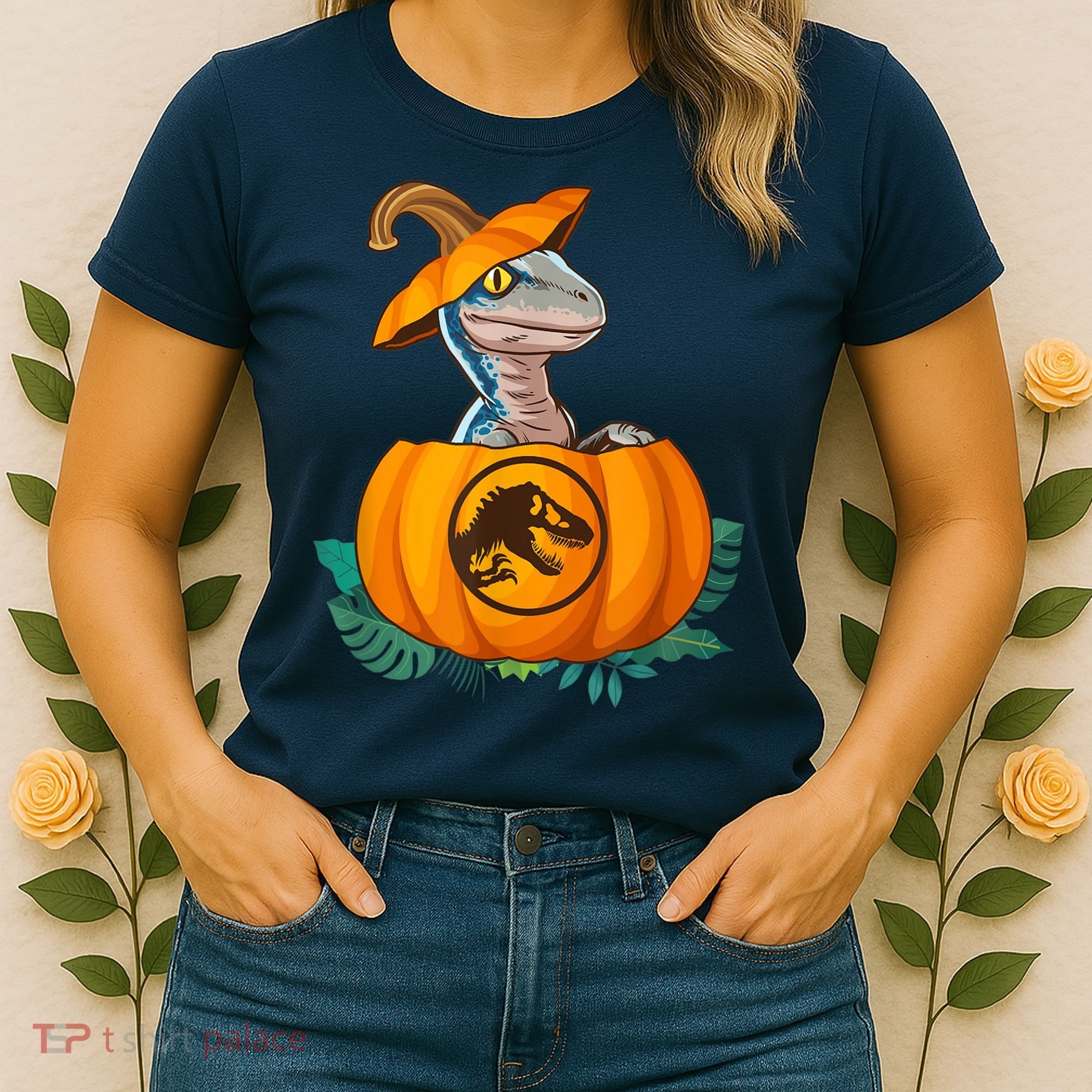 Jurassic World Halloween Dinosaur Pumpkin Logo Women's T-Shirt