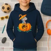 Jurassic World Halloween Dinosaur Pumpkin Logo Kids Hoodie thumb 2