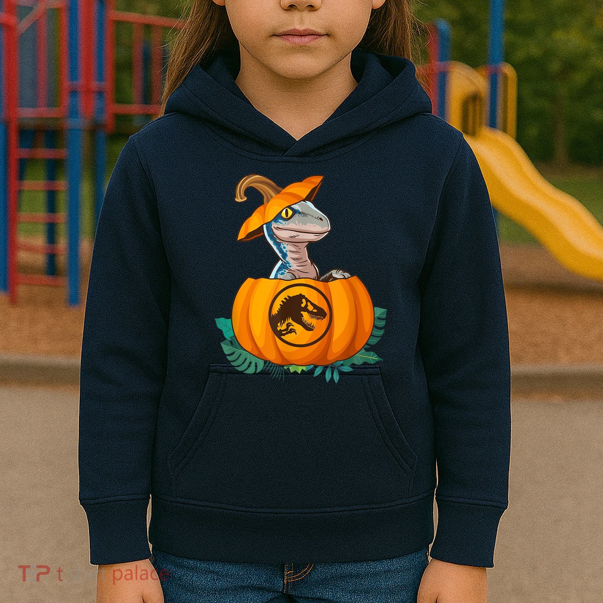 Jurassic World Halloween Dinosaur Pumpkin Logo Kids Hoodie