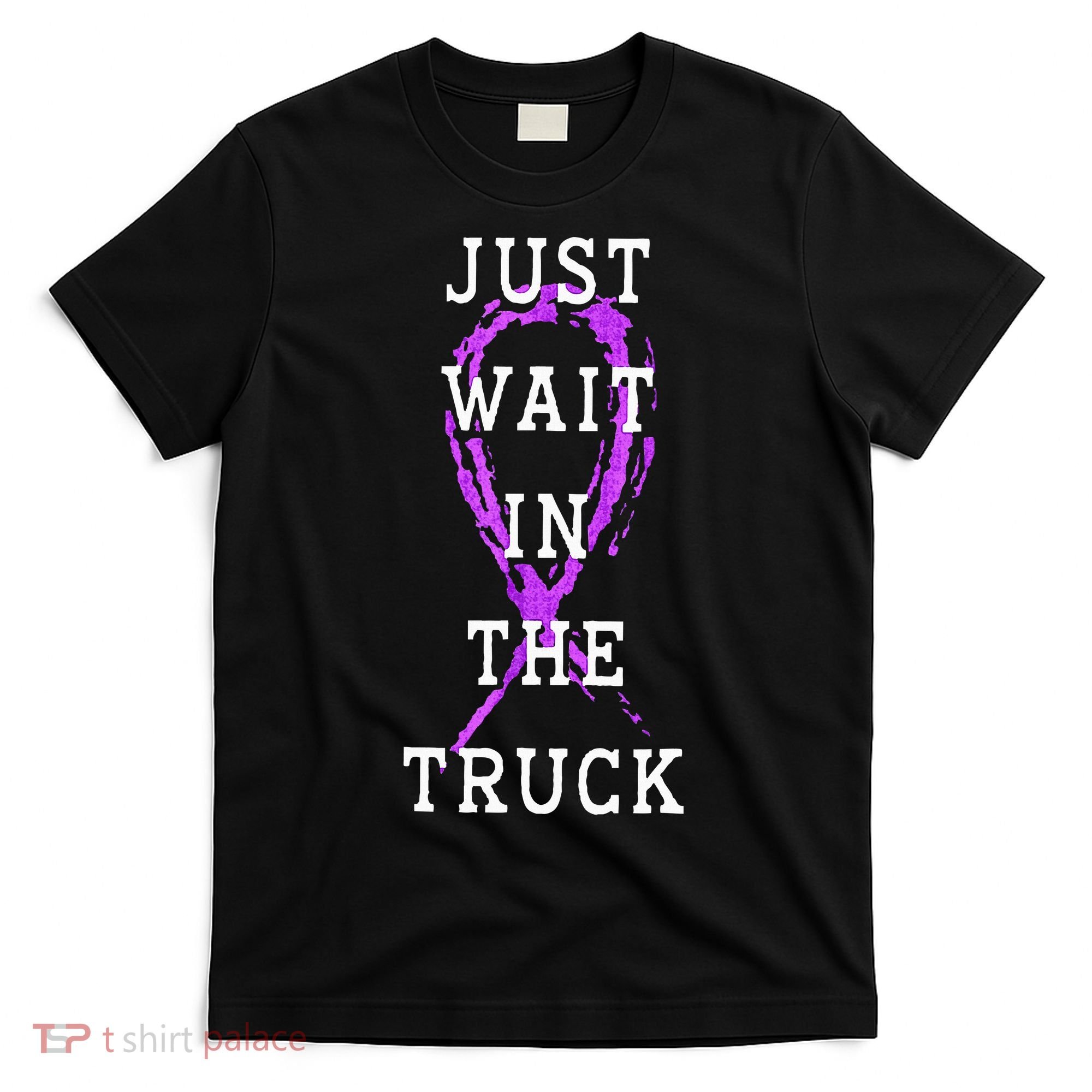 Just Wait In The Truck Domestic Violence Purple Ribbon T-Shirt