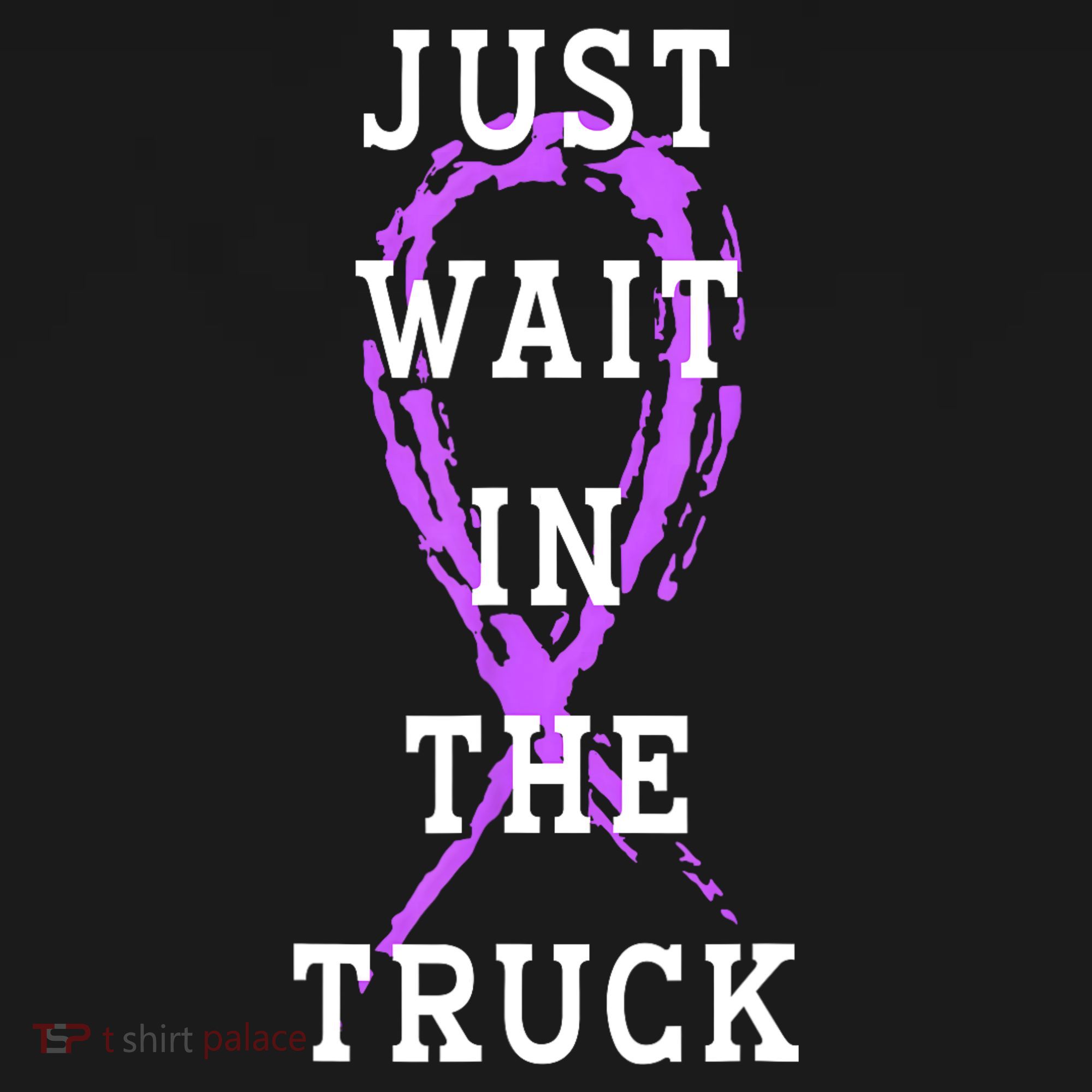Just Wait In The Truck Purple Ribbon Cancer Awareness Day Women's Hoodie