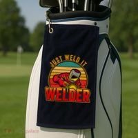 Just Weld It Funny Welder Welding Work Lover Golf Towel thumb 2
