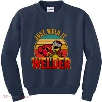 Just Weld It Funny Welder Welding Work Lover Kids Sweatshirt thumb 0