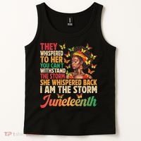 Juneteenth Women I Am The Storm Black Freedom 1865 Tank Top thumb 2