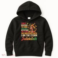 Juneteenth Women I Am The Storm Black Freedom 1865 Kids Hoodie thumb 0