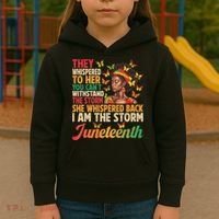 Juneteenth Women I Am The Storm Black Freedom 1865 Kids Hoodie thumb 3