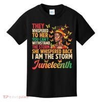 Juneteenth Women I Am The Storm Black Freedom 1865 Kids T-Shirt thumb 0