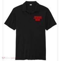 Jesus Won Front And Back Sport-Tek Posi-UV Pro Polo thumb 0