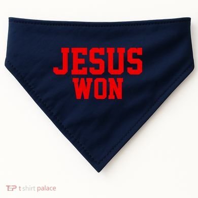 Jesus Won Front And Back USA-Made Doggie Bandana