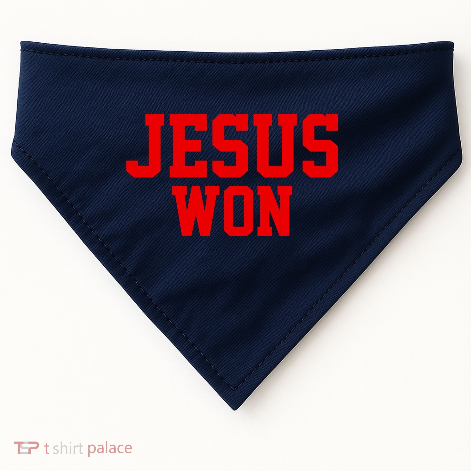 Jesus Won Front And Back USA-Made Doggie Bandana