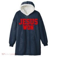 Jesus Won Front And Back Hooded Wearable Blanket thumb 0
