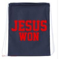 Jesus Won Front And Back Drawstring Bag thumb 0