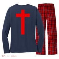 Jesus Won Front And Back Women's Long Sleeve Flannel Pajama Set  thumb 1