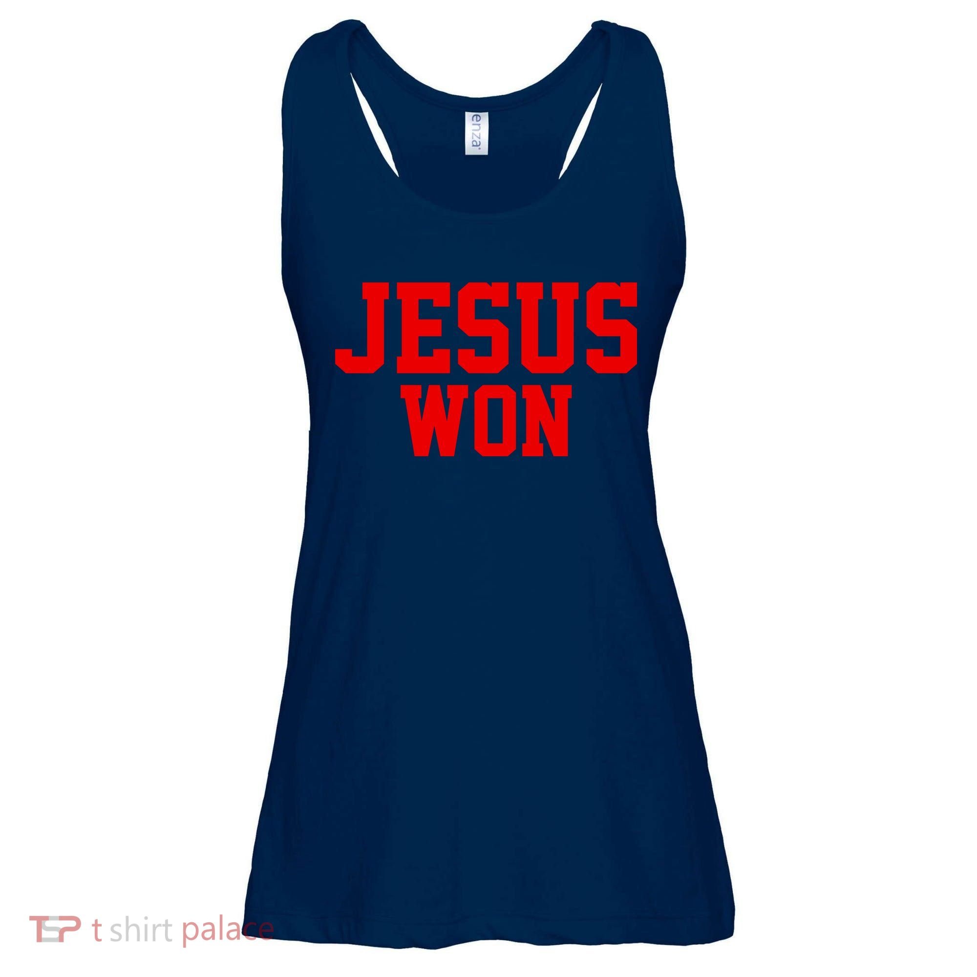 Jesus Won Front And Back Ladies Essential Flowy Tank