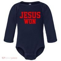 Jesus Won Front And Back Baby Long Sleeve Bodysuit thumb 0