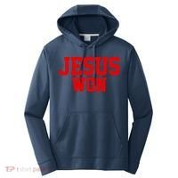 Jesus Won Front And Back Performance Fleece Hoodie thumb 0