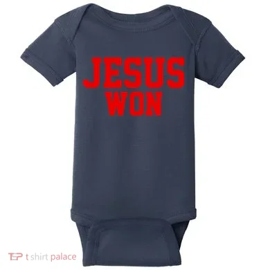 Jesus Won Front And Back Baby Bodysuit