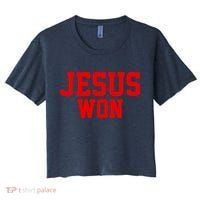 Jesus Won Front And Back Women's Crop Top Tee thumb 0