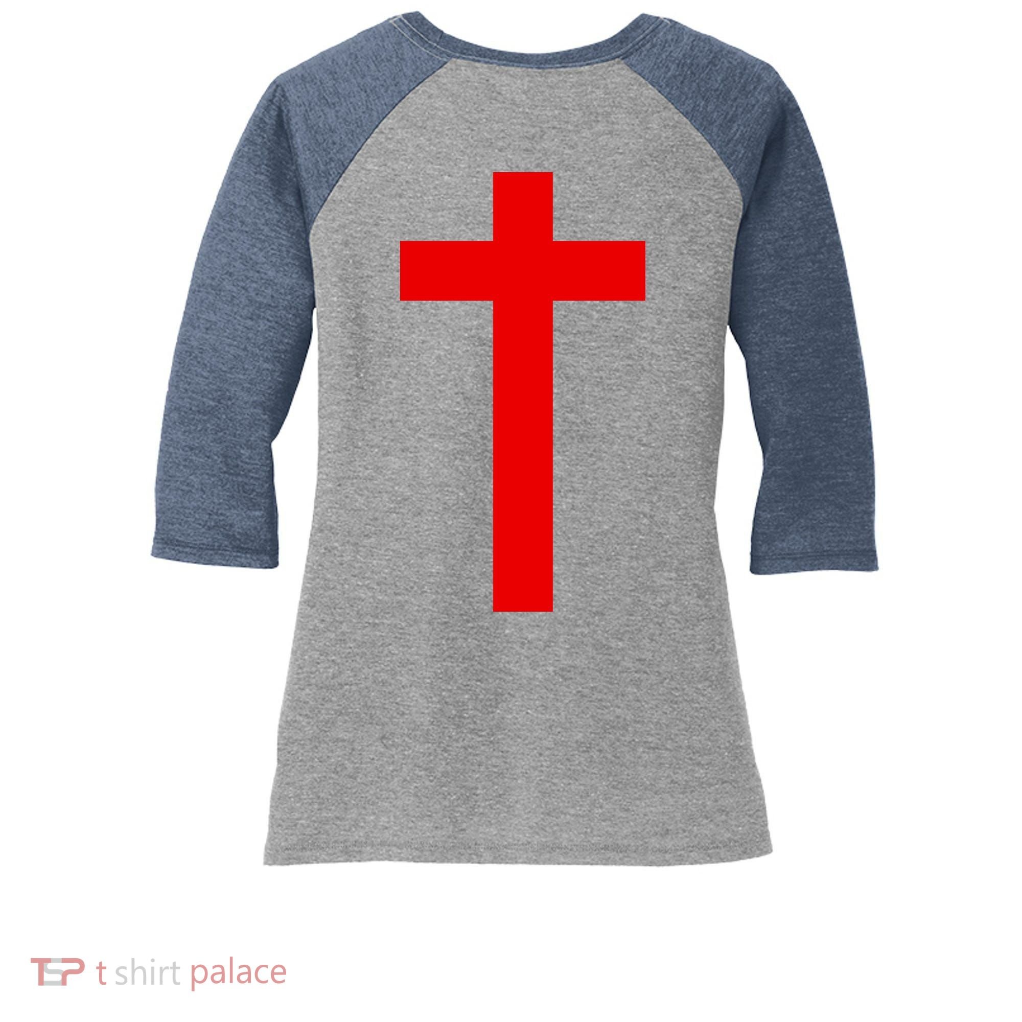 Jesus Won Front And Back Women's Tri-Blend 3/4-Sleeve Raglan Shirt