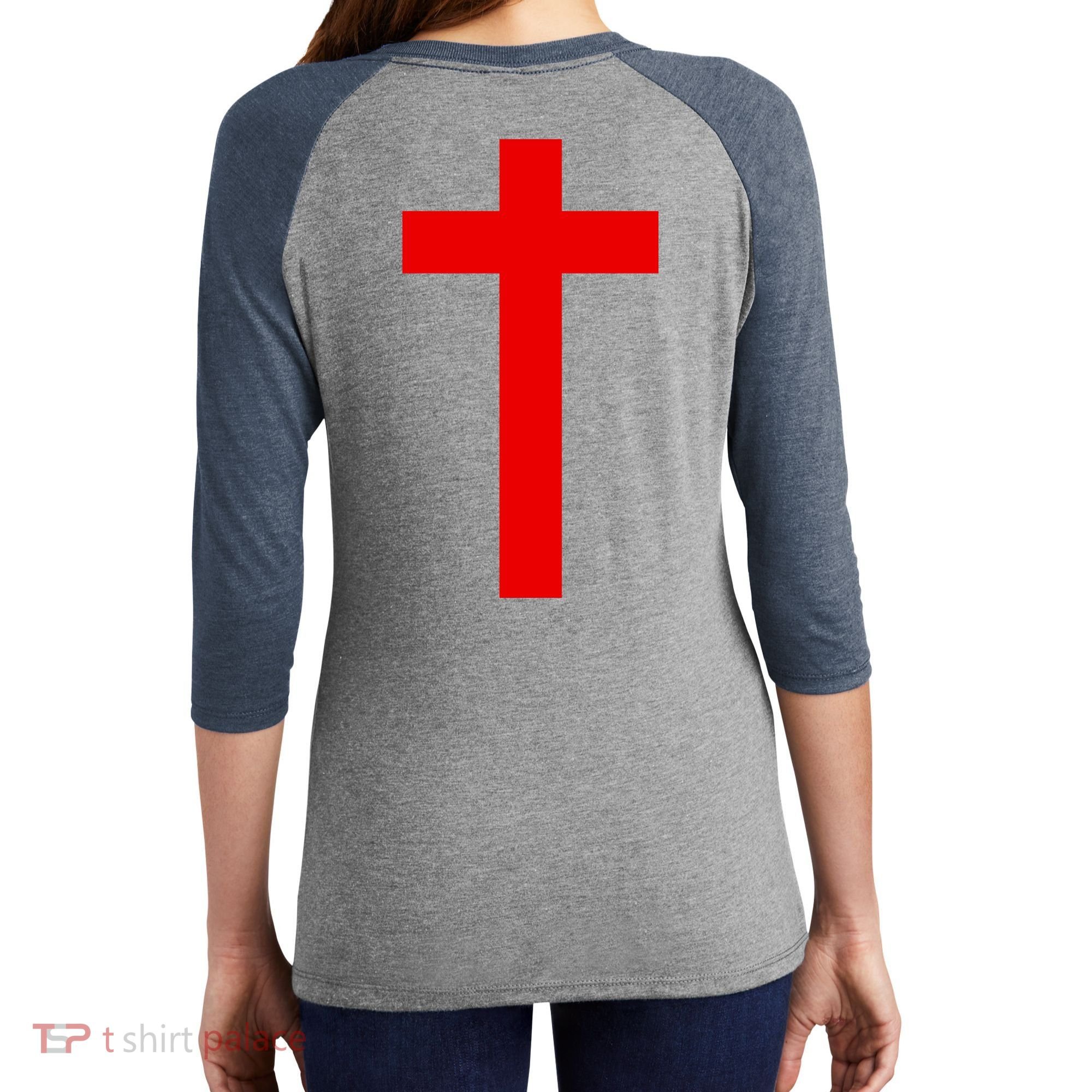 Jesus Won Front And Back Women's Tri-Blend 3/4-Sleeve Raglan Shirt