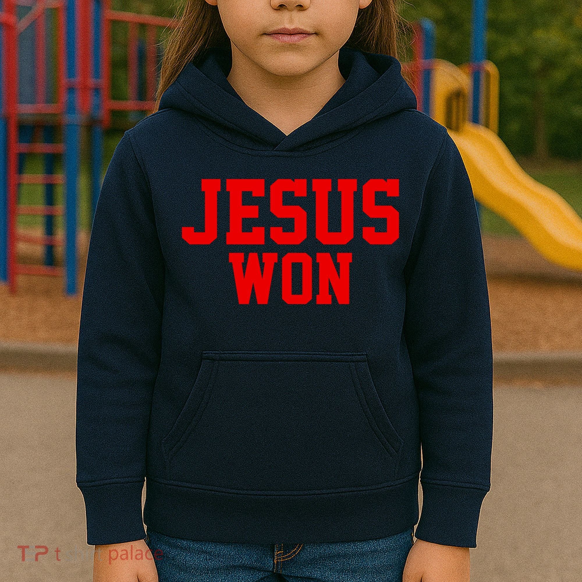 Jesus Won Front And Back Kids Hoodie