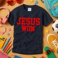 Jesus Won Front And Back Kids T-Shirt thumb 3