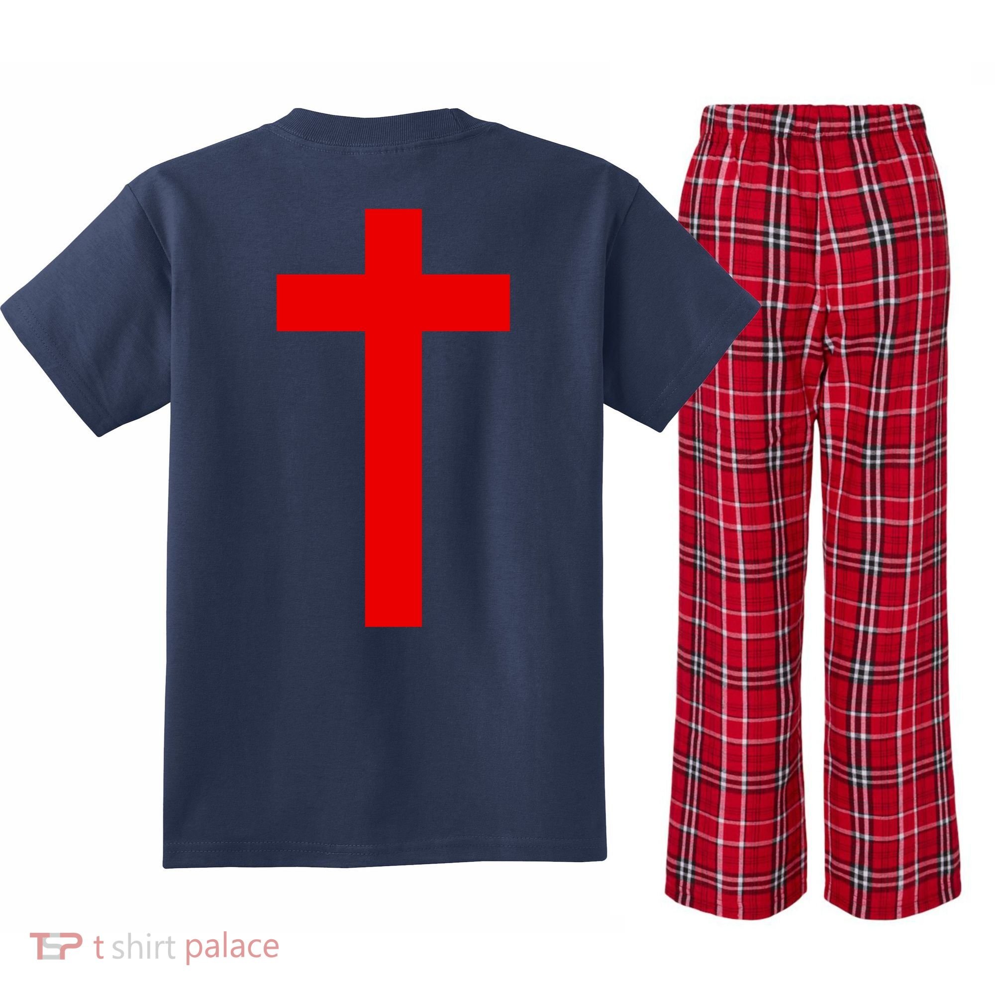 Jesus Won Front And Back Kids Plaid Pajama Set