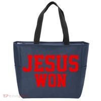 Jesus Won Front And Back Tote Bag thumb 0