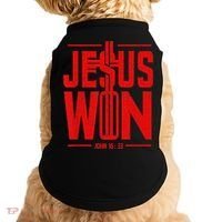 Jesus Won Just Here To Give God Glory John 16 33 Religious Doggie Tank thumb 0