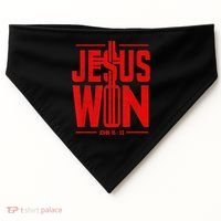 Jesus Won Just Here To Give God Glory John 16 33 Religious USA-Made Doggie Bandana thumb 0