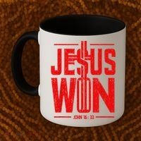 Jesus Won Just Here To Give God Glory John 16 33 Religious Coffee Mug thumb 2