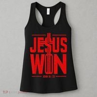Jesus Won Just Here To Give God Glory John 16 33 Religious Women's Tank Top thumb 3