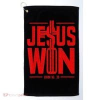 Jesus Won Just Here To Give God Glory John 16 33 Religious Golf Towel thumb 0