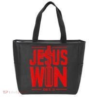 Jesus Won Just Here To Give God Glory John 16 33 Religious Tote Bag thumb 0