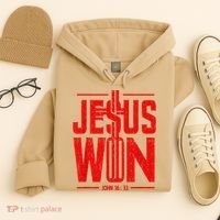 Jesus Won Just Here To Give God Glory John 16 33 Religious Hoodie thumb 4