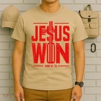 Jesus Won Just Here To Give God Glory John 16 33 Religious T-Shirt thumb 6