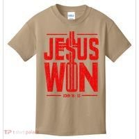 Jesus Won Just Here To Give God Glory John 16 33 Religious Kids T-Shirt thumb 0