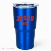 Jesus Won Tumbler thumb 0