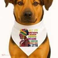 Juneteenth Women Juneteenth Shirts African American USA-Made Doggie Bandana thumb 1