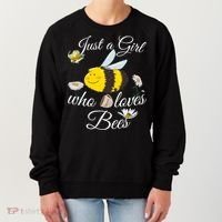 Just Who Loves Bees Cute Floral Honey Bee And Coffee Lover Cool Gift Women's Sweatshirt thumb 0