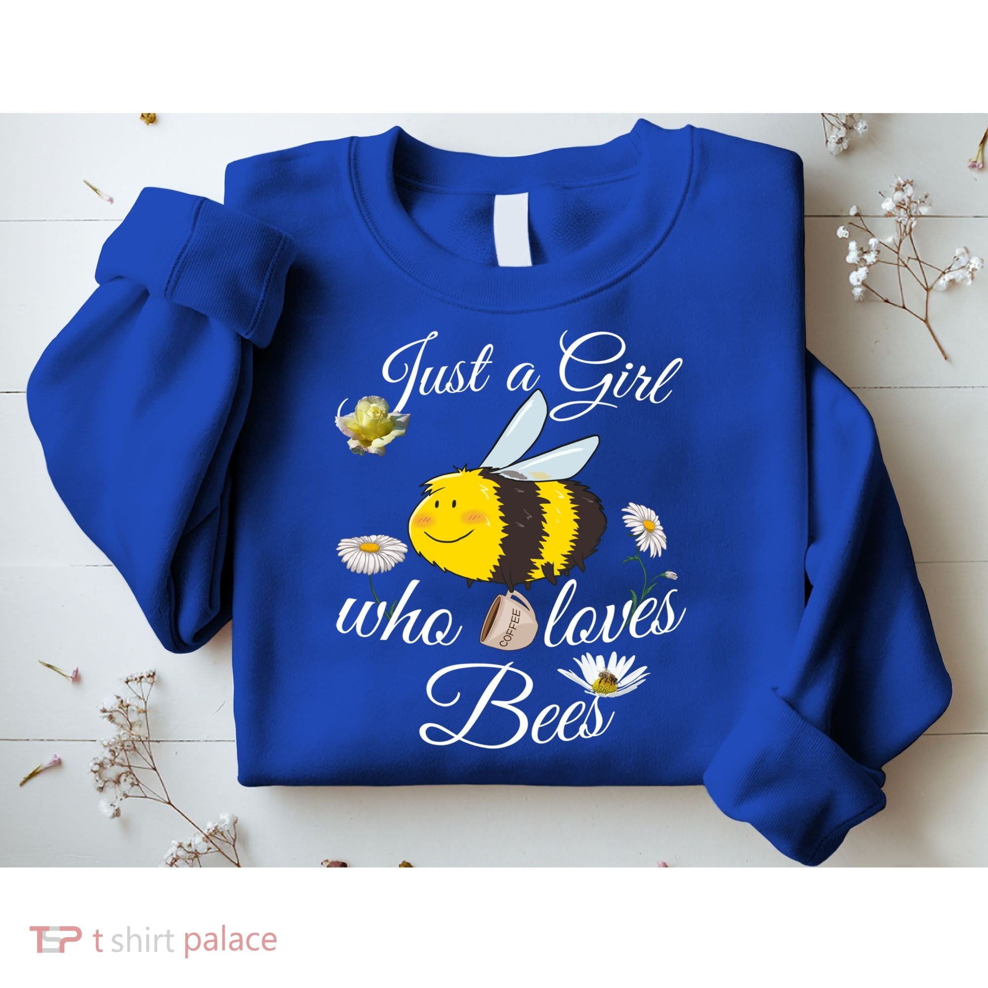 Just Who Loves Bees Cute Floral Honey Bee And Coffee Lover Cool Gift Sweatshirt