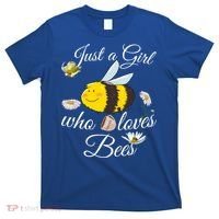 Just Who Loves Bees Cute Floral Honey Bee And Coffee Lover Cool Gift T-Shirt thumb 0