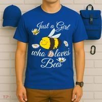 Just Who Loves Bees Cute Floral Honey Bee And Coffee Lover Cool Gift T-Shirt thumb 6